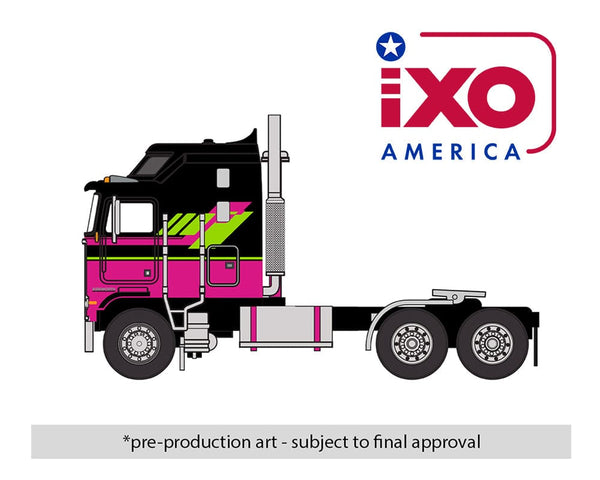 (Pre-order) 1976 Kenworth K100 Aerodyne Black and Pink IXO Models 1:64