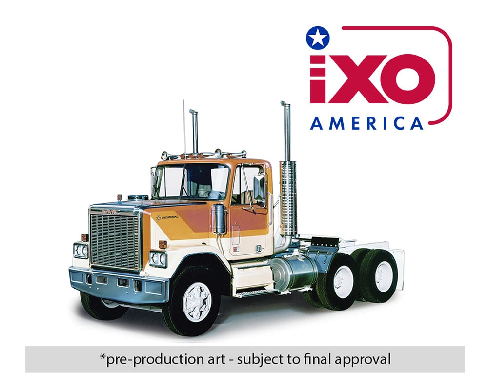 1980 GMC General Semi Truck Orange and IXO 1/64 | Hanz Driven U64TR013