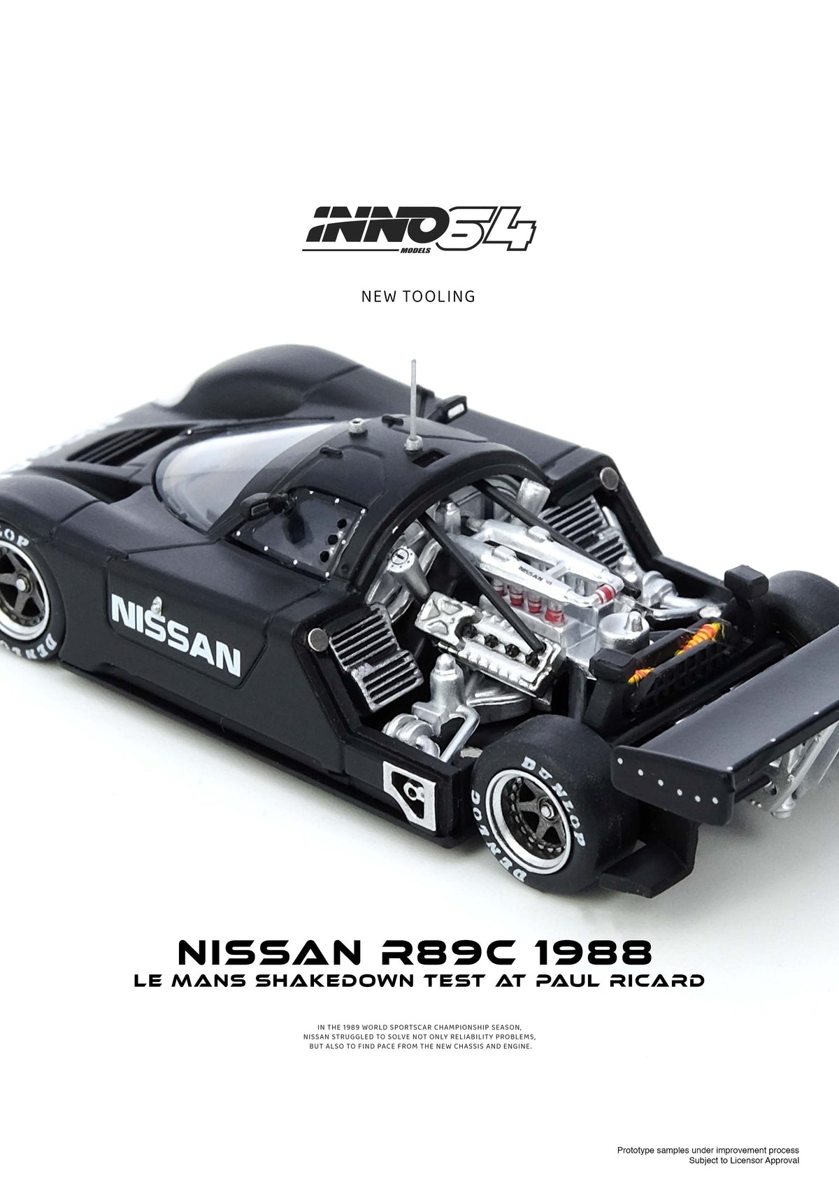 Nissan R89C Le Mans Shakedown Test at Paul Ricard 1988 Inno64 /164 scale IN64-R89C-LMT1988