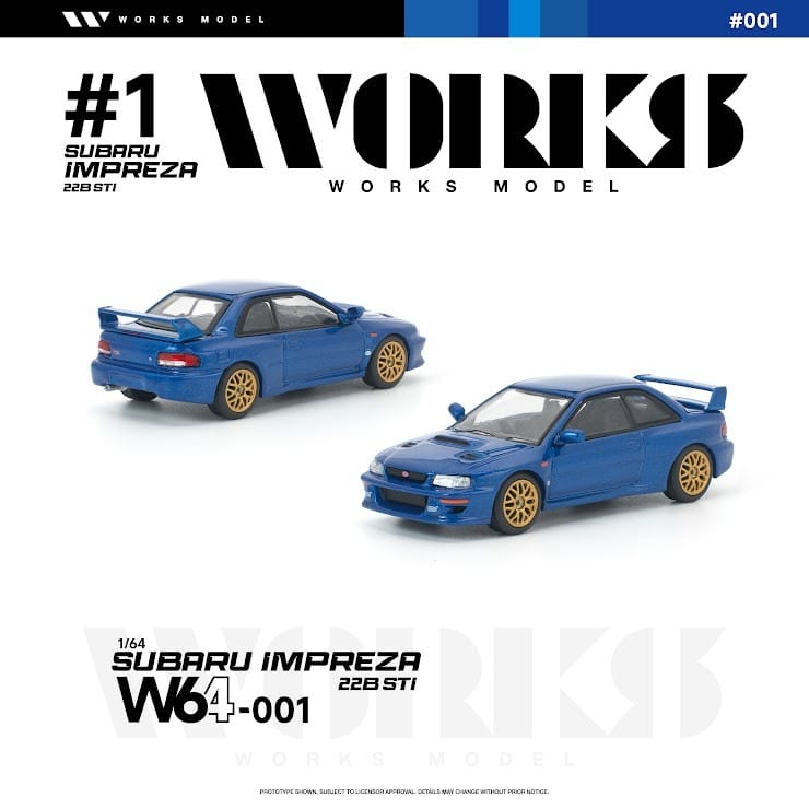 Subaru Impreza 22B STI Blue Works 1/64