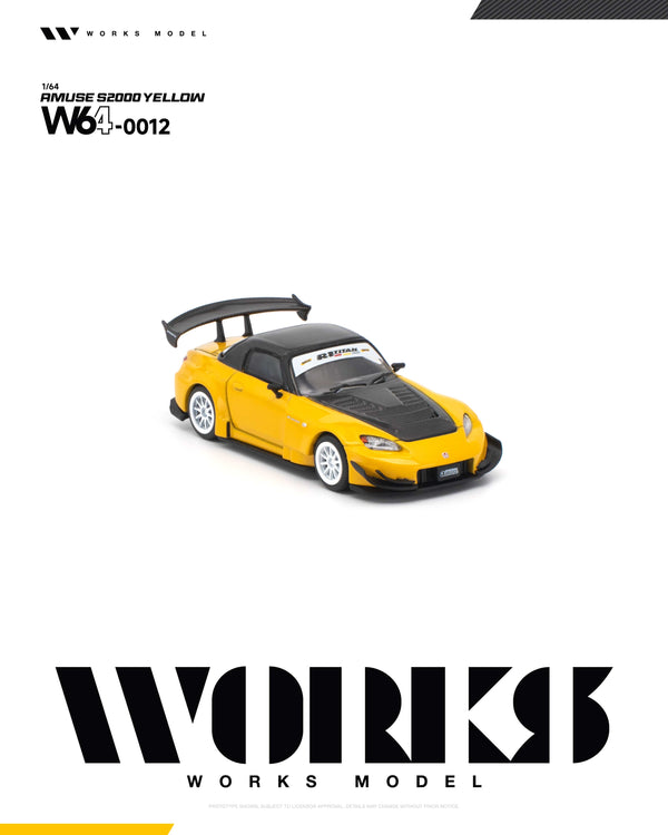 (PRE-ORDER) Honda Amuse S2000 Yellow Works Model 1/64 W640012