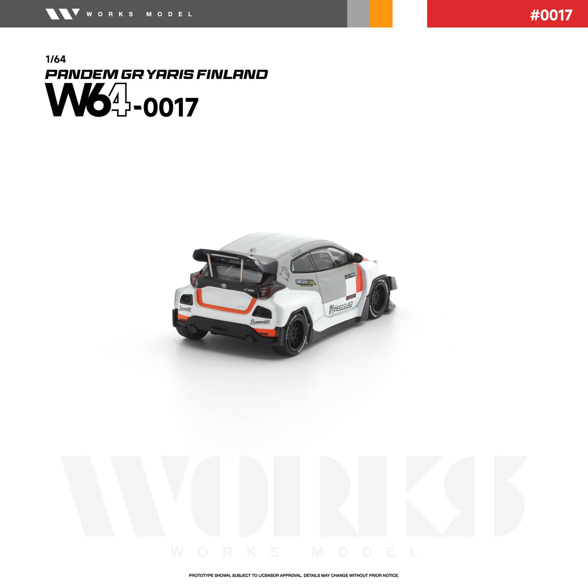 (PRE-ORDER) Toyota Pandem GR Yaris Finland Works Model 1/64 W640017