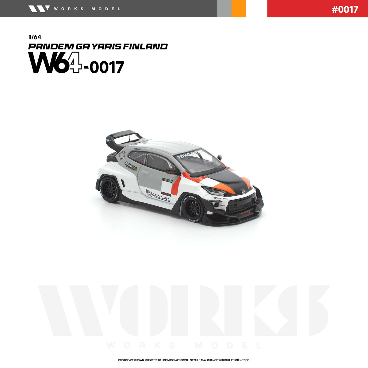 (PRE-ORDER) Toyota Pandem GR Yaris Finland Works Model 1/64 W640017
