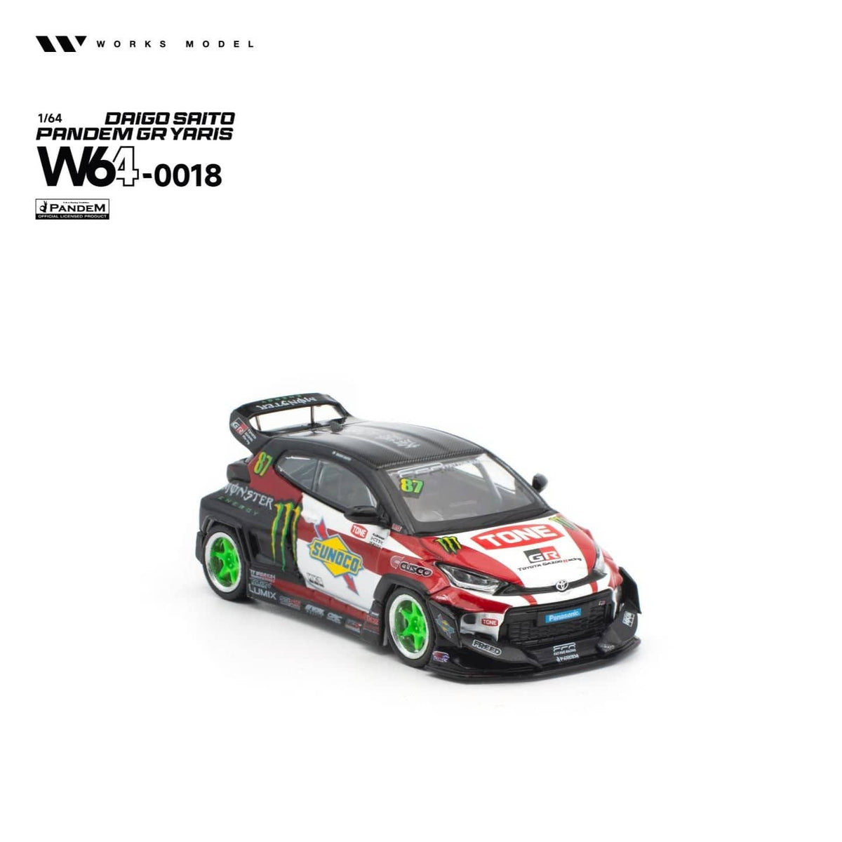 (PRE-ORDER) Toyota Pandem GR Yaris Daigo Saito Works Model 1/64 W640018