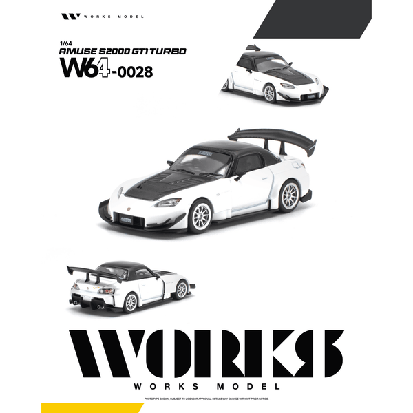 (PRE-ORDER) Honda Amuse S2000 GT1 Turbo White Works Model 1/64 W640028