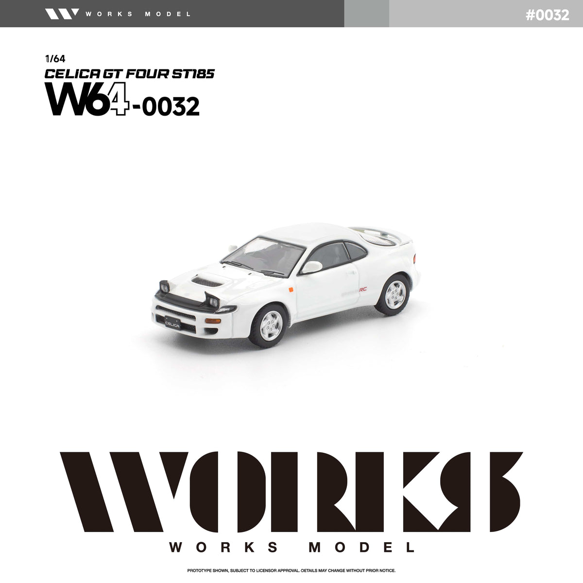 (PRE-ORDER) Toyota Celica GT-Four ST185 White Works Model 1/64 W640032