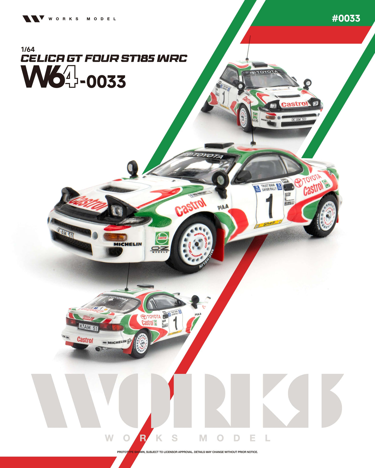 (PRE-ORDER) Toyota Celica GT-Four ST185 WRC Works Model 1/64 W640033