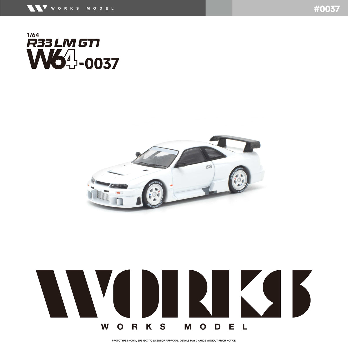 (PRE-ORDER) Nissan Skyline R33 LM 1995 GT1 White Works Model 1/64