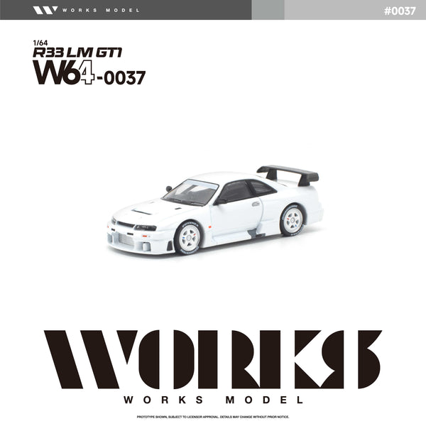 (PRE-ORDER) Nissan Skyline R33 LM 1995 GT1 White Works Model 1/64 W640037