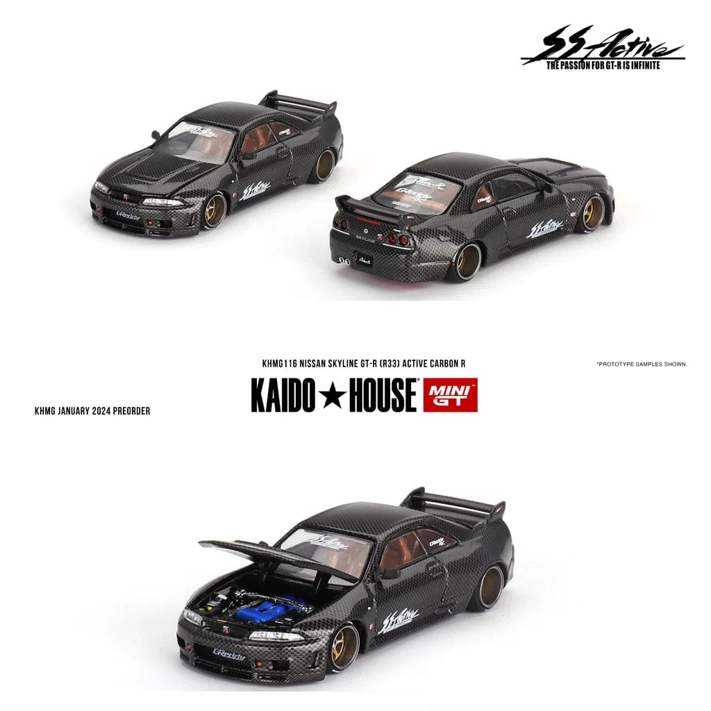 Nissan Skyline GT-R R33 Active Carbon R Kaido House Mini GT 1/64