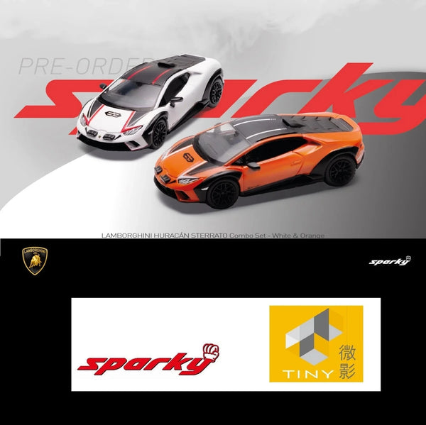 Lamborghini Huracán Sterrato Combo Set - White & Orange Toyeast Exclusive edition Sparky 1:64