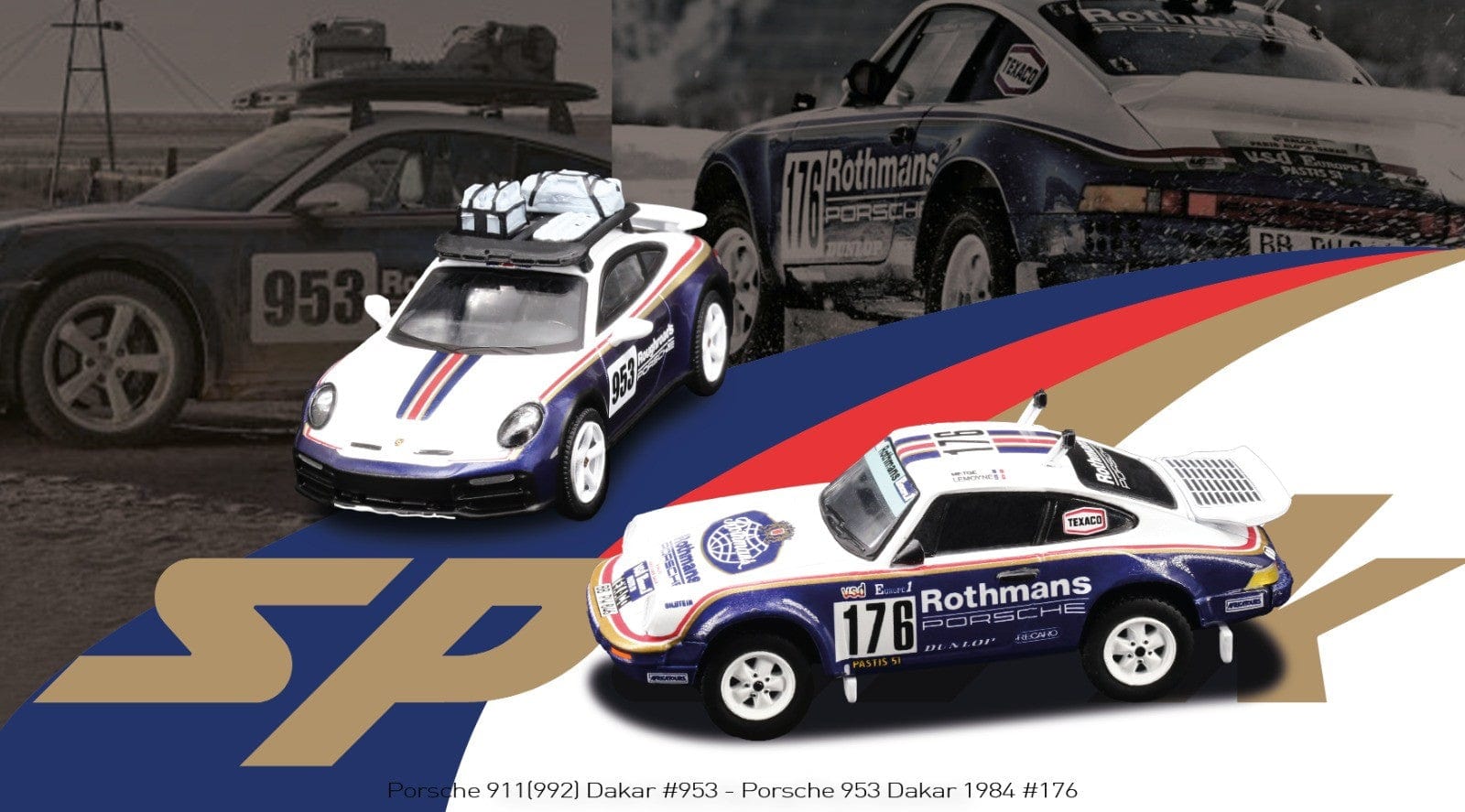 Pre-order) 2x car set Porsche 911 992 Dakar #953 Porsche 953 Dakar
