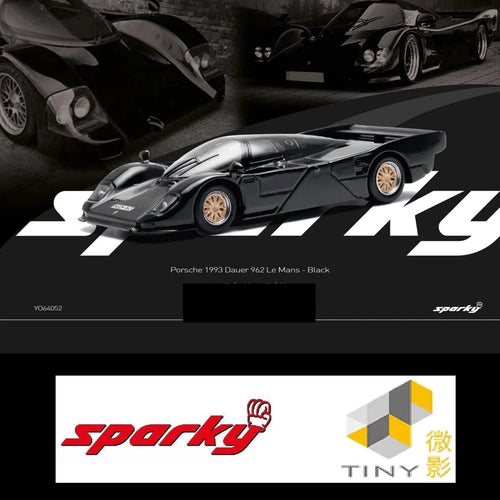 Porsche 1993 Dauer 962 Black Sparky Tiny Exclusive 1/64 – Hanz Driven