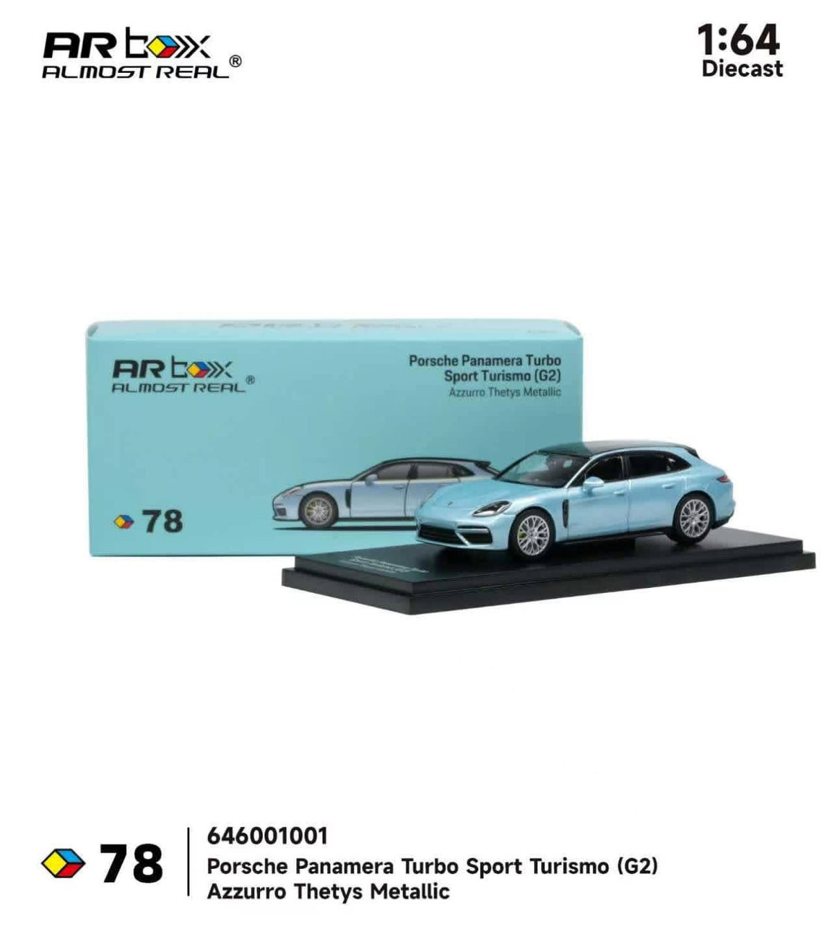 Porsche Panamera Turbo Sport Turismo (G2) Azzurro Thetys Metallic CTE 2026 | Almost Real 1/64 646001001