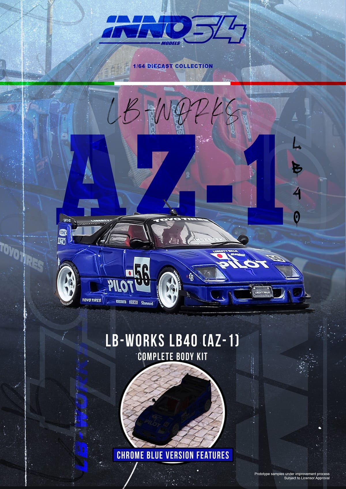 Mazda AZ-1 Liberty Walk LB40 Pilot Inno64 1/64 scale – Hanz Driven