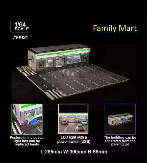 Family Mart Convenience Store Diorama set 1/64 scale – Hanz Driven