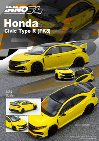Honda Civic Type R FK8 Yellow Inno64 1/64 scale IN64-FK8-YL