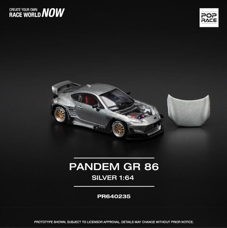 ポップレース 1/64 PANDEM GR86 チェイスカー 限定仕様 POP RACE 1/64 パンデム GR86 シルバー