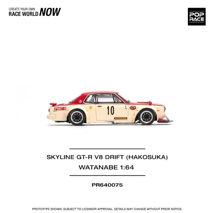 pre-order) Skyline GT-R V8 Drift Hakosuka Watanabe 1/64 Pop Race