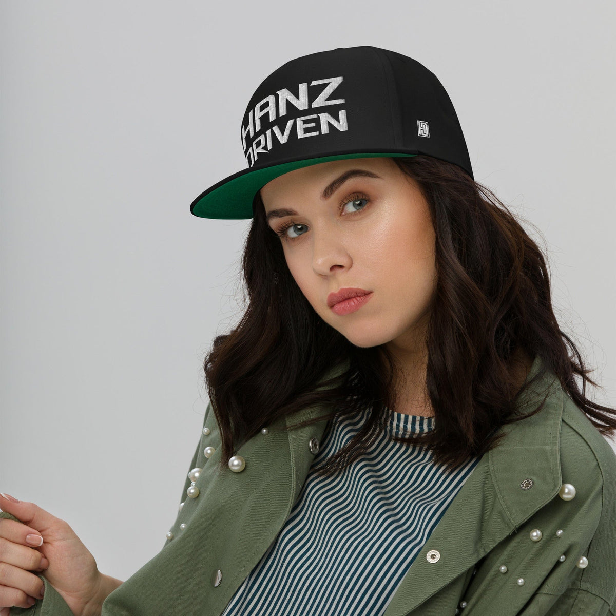 Hanz Driven Flat Bill Cap Black girls cap