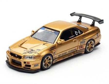 イノモデル 1/64 R34&SUPRA TOP SECRET TASKL25 Top Secret Nissan Skyline GT-R R34 Gold Thailand TASKL25 Event