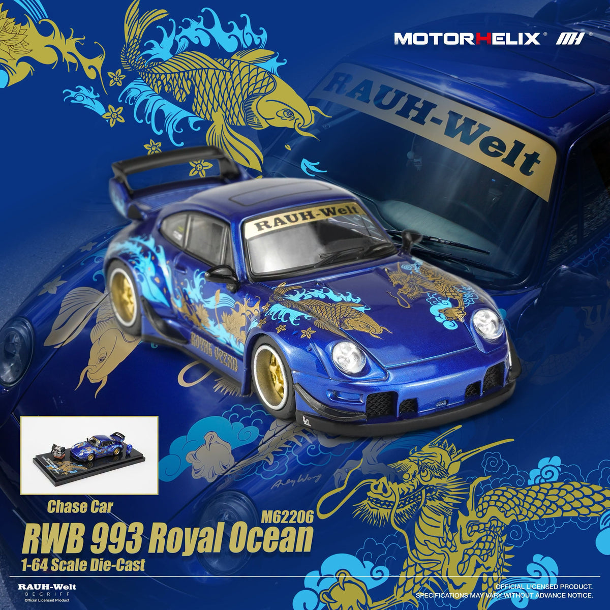 (PRE-ORDER) Porsche RWB 993 Royal Ocean Motorhelix 1/64 M62206