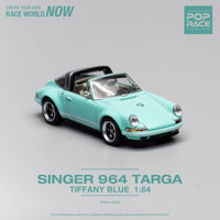Porsche Singer Targa Tiffany Blue 1/64 scale Pop Race