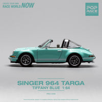 Porsche Singer Targa Tiffany Blue 1/64 scale Pop Race