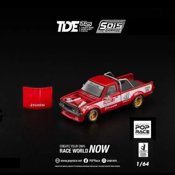 Pick up truck Pandem Datsun 620 Red TDE Event Exclusive 1/64 scale Pop Race