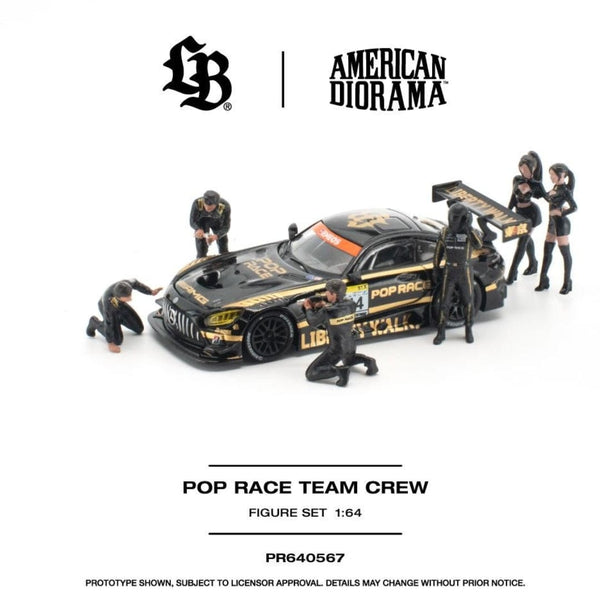 (PRE-ORDER) Pop Race Team Crew Set of 6 Figures Pop Race 1/64 PR640567