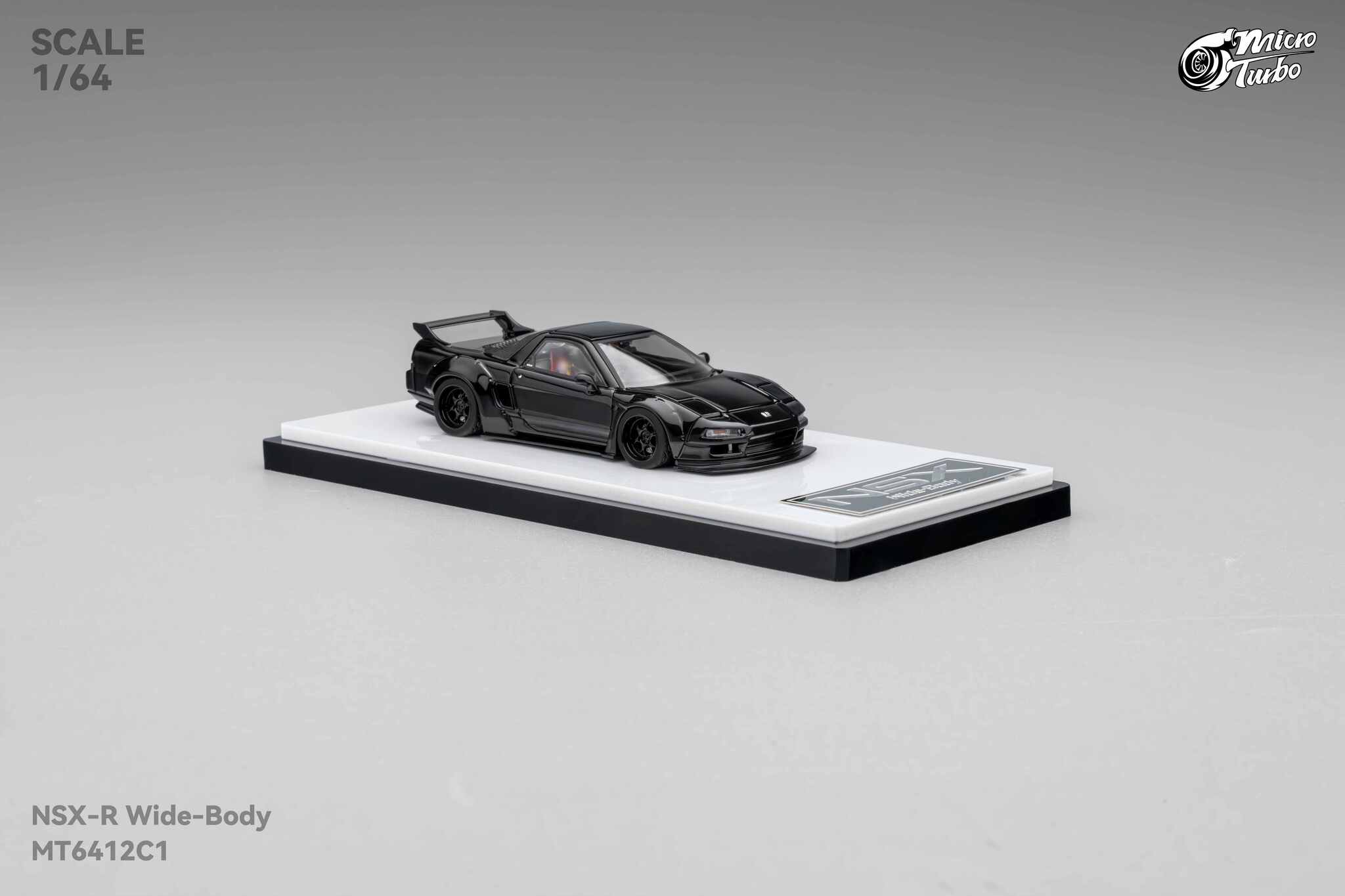 NSX-R Custom Wide Body Gloss Black Micro Turbo 1/64 scale – Hanz