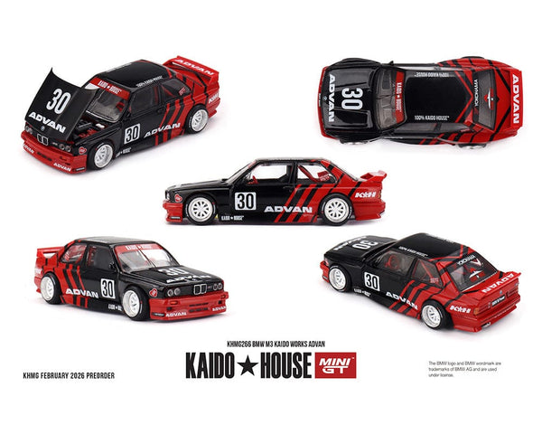 Pre-order) BMW M3 Kaido Works Advan Black Red Kaido House Mini GT