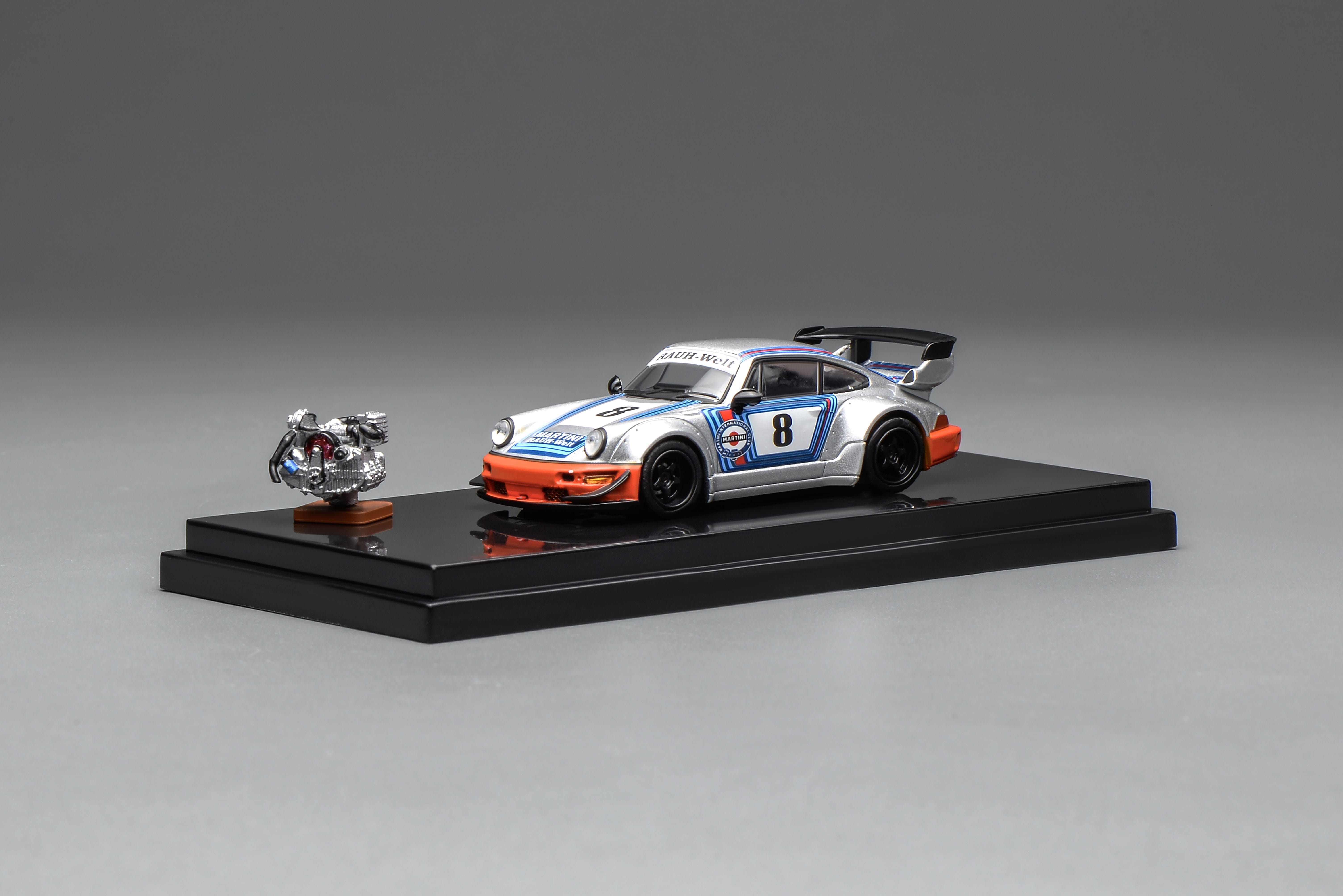 PGM 1/64 ポルシェ RWB 964 MARTINI Pre-order) Porsche 911 964 RWB Martini with 1/64 magnetic air