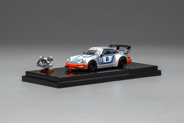 Pre-order) Porsche 911 964 RWB Martini with 1/64 magnetic air