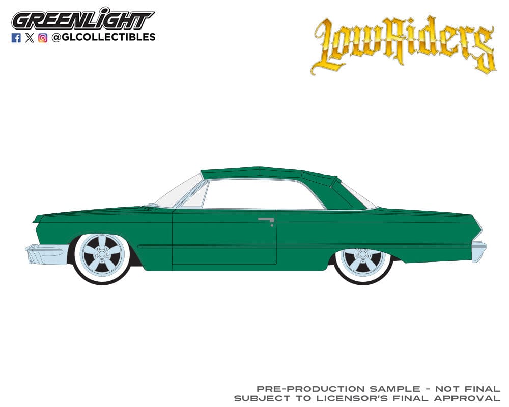1963 Chevrolet Impala SS Convertible Green California Lowriders Serues 8 Greenlight 1/64