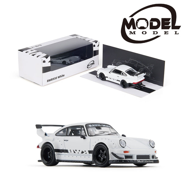 Porsche RWB 930 White MODELMODEL 1/64 scale