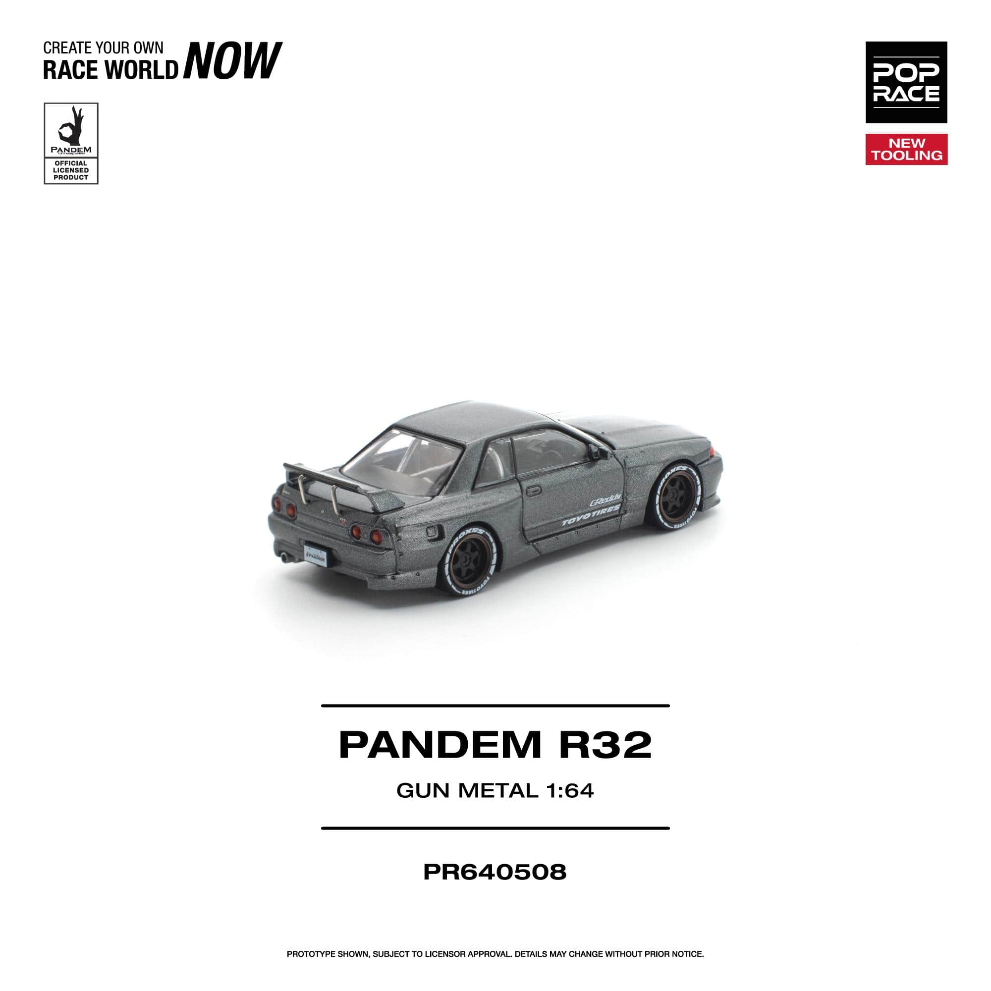 Pre-order) Nissan Skyline R-32 Gun metal Pandem Pop Race 1/64