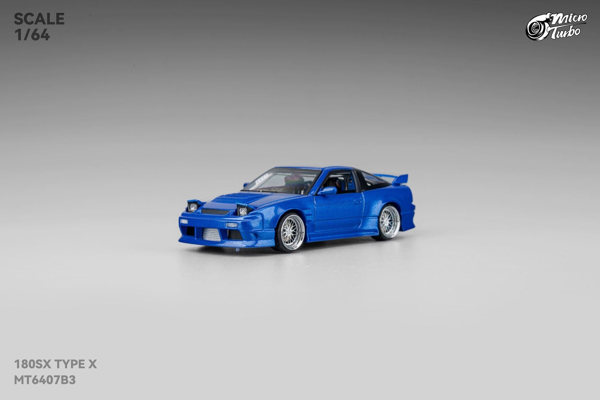 Nissan 180SX Type X Metallic Blue Micro Turbo 1/64 scale – Hanz Driven