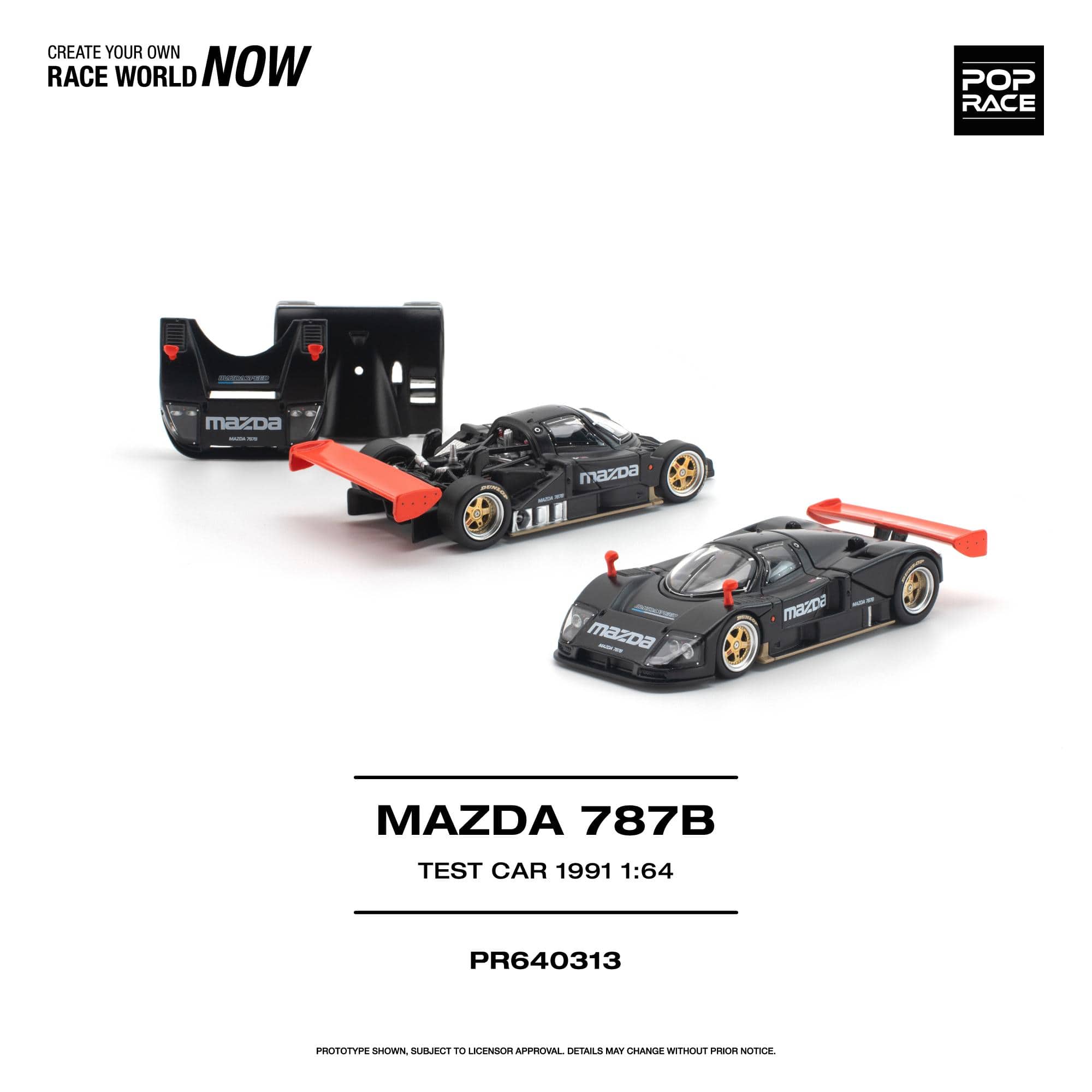 Mazda 787B 1991 JBPCインターチャレンジ富士 3位モデル Pre-order) Mazda 787B 1991 Test Car 1/64 Pop Race – Hanz Driven