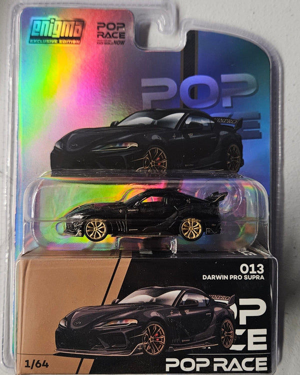 Chase Toyota Supra Darwin Pro 66G NWB Midnight Black Enigma 1/64 scale Pop Race