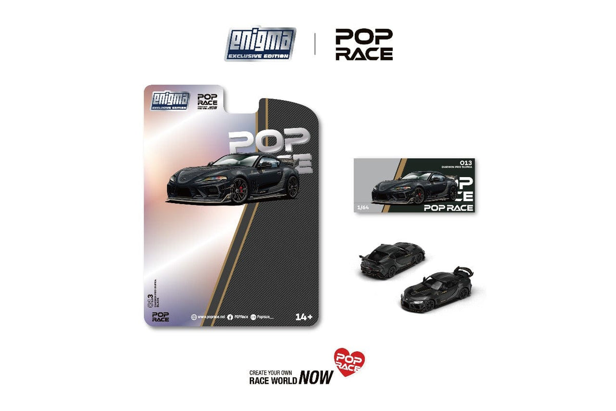 Toyota Supra Darwin Pro 66G NWB Midnight Black Enigma 1/64 scale Pop Race
