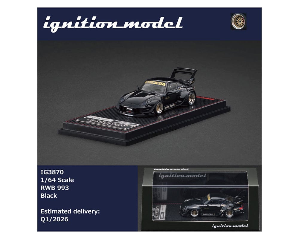 Porsche Rauh-Welt Begriff RWB 993 Black Ignition Model 1/64 scale