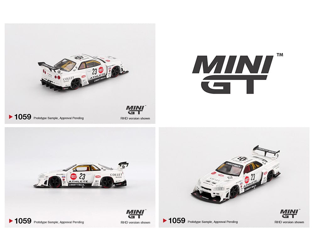 Nissan LB-ER34 Super Silhouette ATHLETE COLLET WhiteMini GT 1/64 scale
