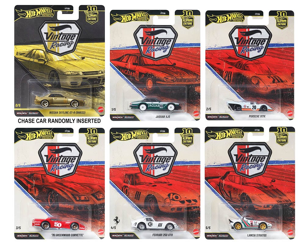 Hot Wheels Car Culture 2026 Vintage Racing (5x car set) 1/64 scale