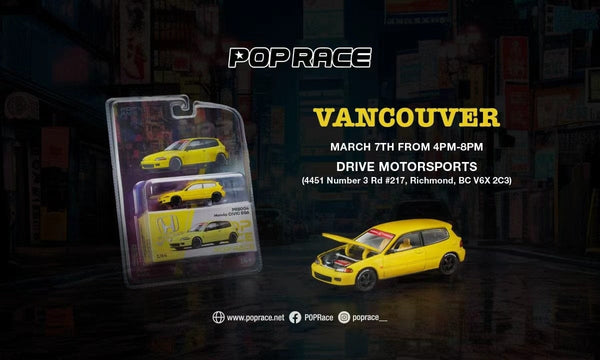 Honda Civic EG6 Yellow Vancouver Limited Edition Pop Race 1/64