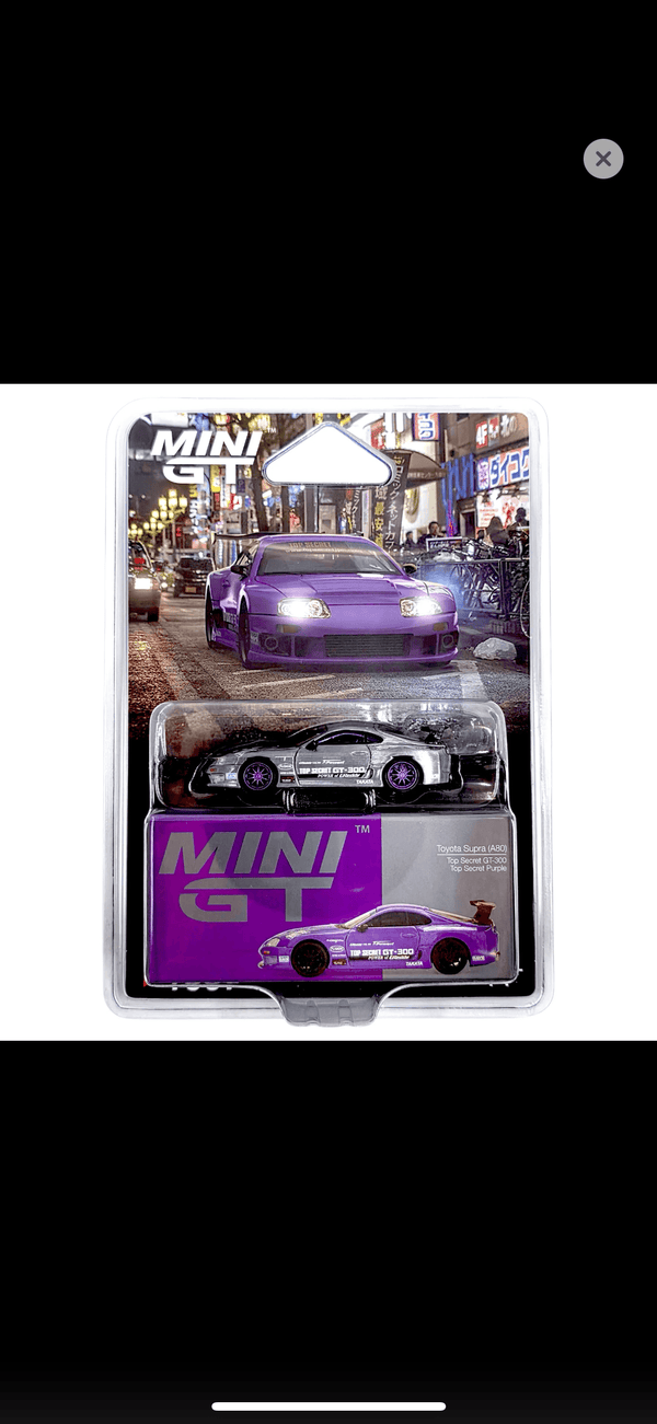Chase Toyota Supra (A80) Top Secret GT-300 Top Secret Purple Mini GT 1/64 scale MGT01067-BLchase
