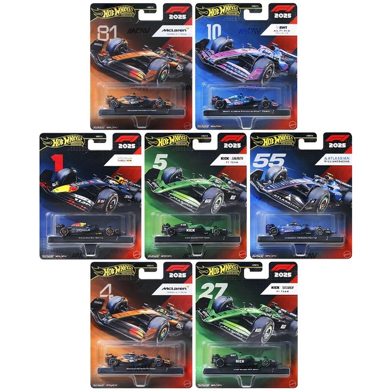 F1 Racing Formule 1 Premium K Case Alpine, McLaren, Sauber, Williams, Oracle Red Bull Hot Wheels Premium