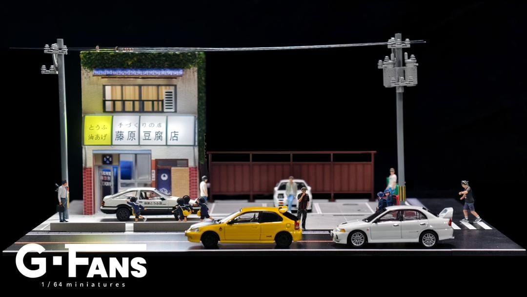 店舗用品 Yoshio Fujiwara Initial D Fujiwara Tofu Store 1/64 Diorama G-Fans – Hanz Driven