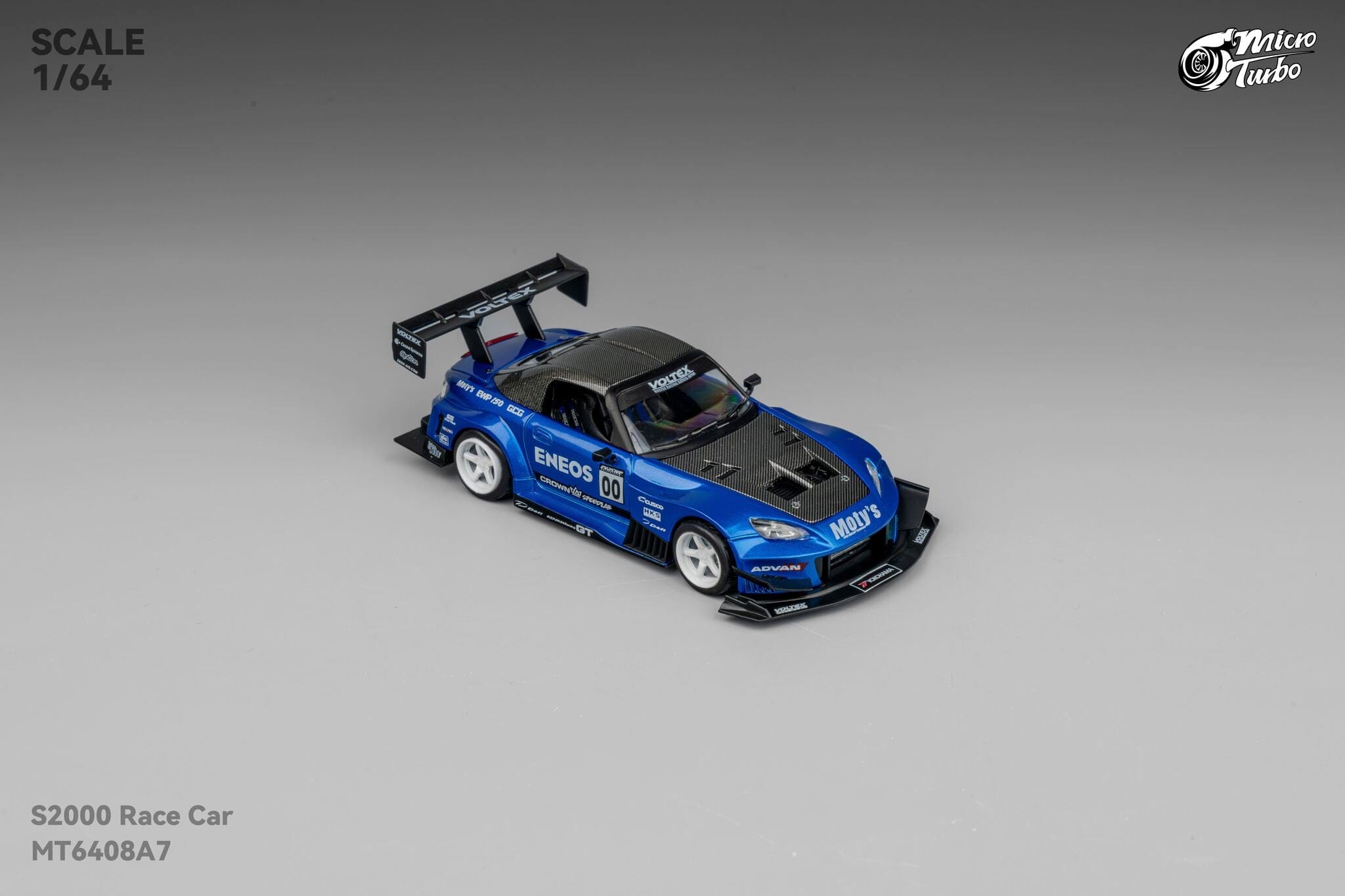 Custom Honda S2000 Racing Candy Blue Micro Turbo 1/64 scale – Hanz