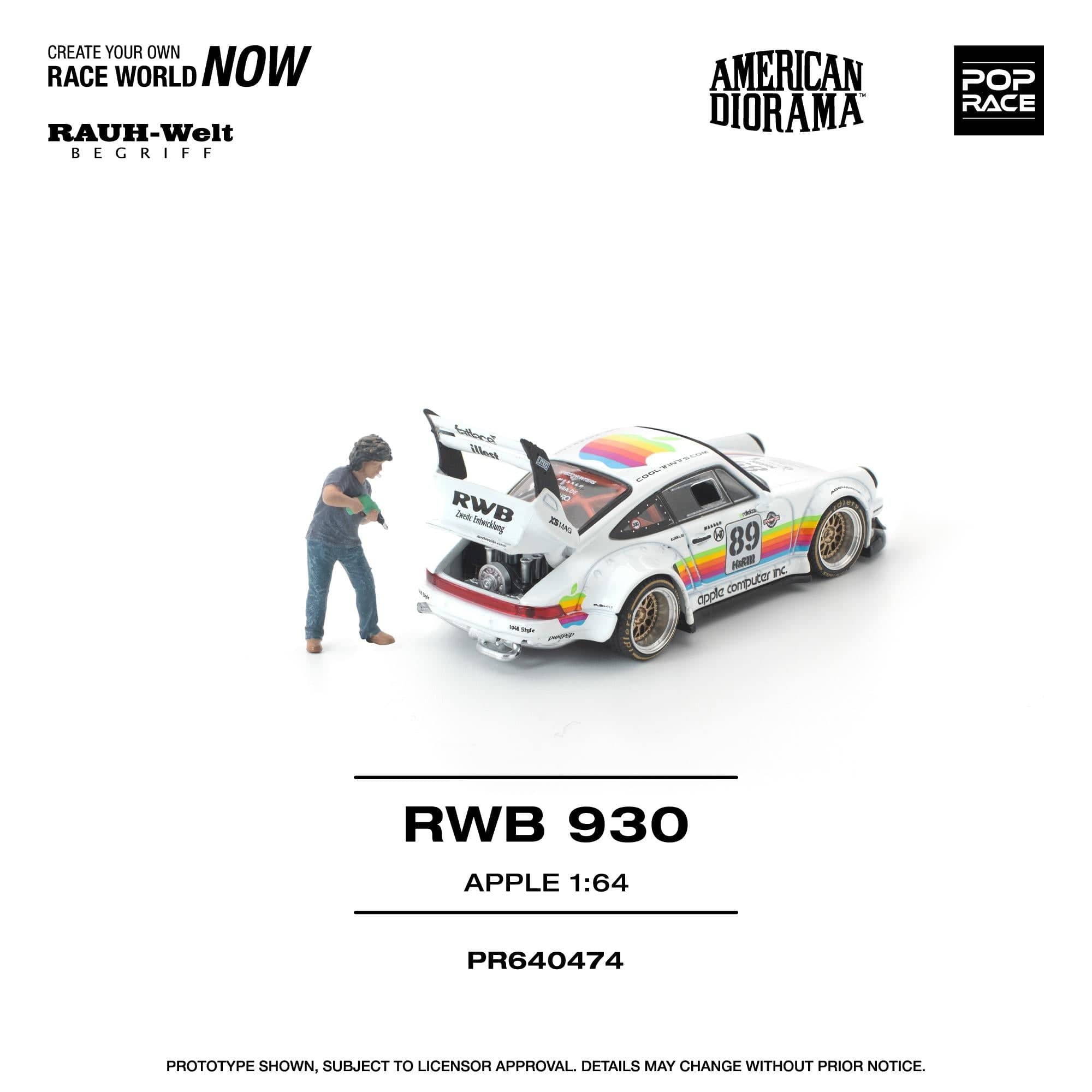 pre-order) Porsche RWB 930 Apple with Nakai San Minifigure Pop